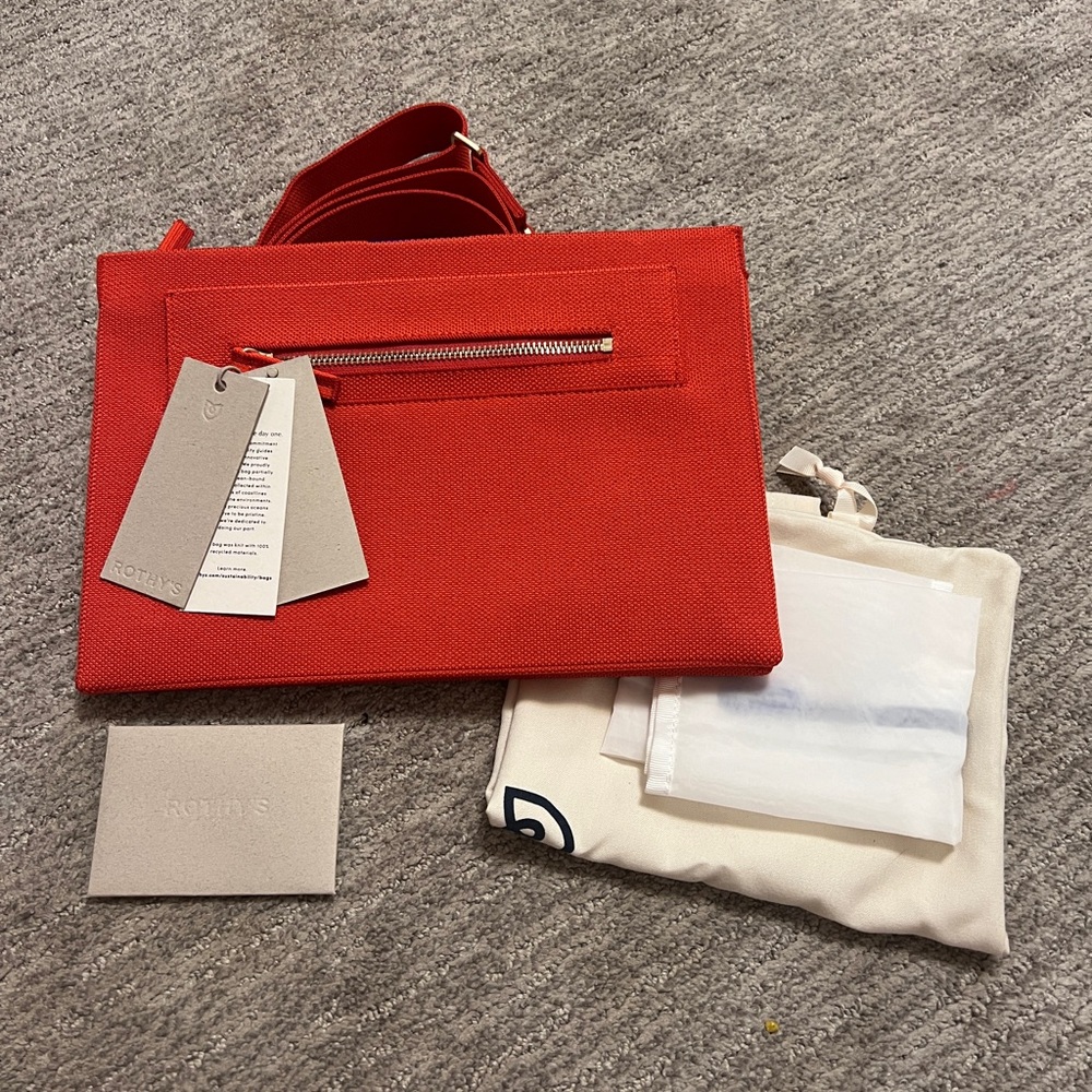 Rothys dual zip crossbody retired poppy